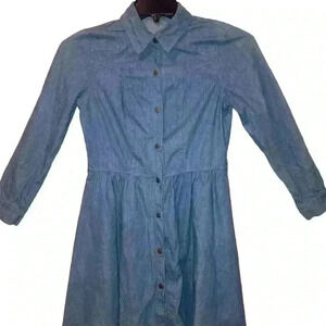 Denim Cottage Core Dress size XS PRISTINE